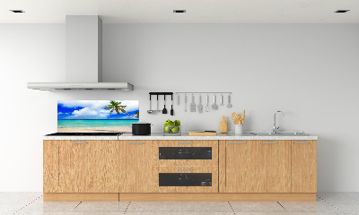 Glazen achterwand keuken Caribisch strand