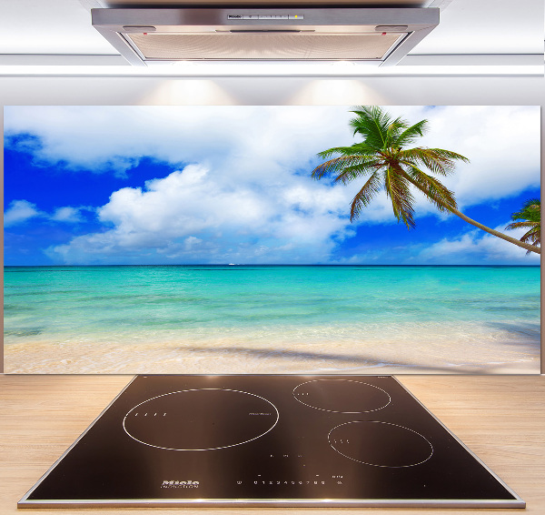 Glazen achterwand keuken Caribisch strand