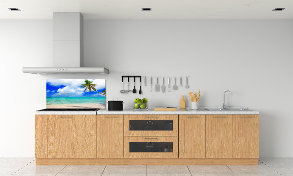 Glazen achterwand keuken Caribisch strand