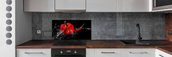 Spatscherm keuken Rode paprika's