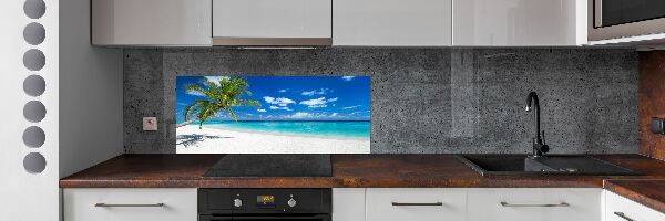 Spatscherm keuken Tropisch strand