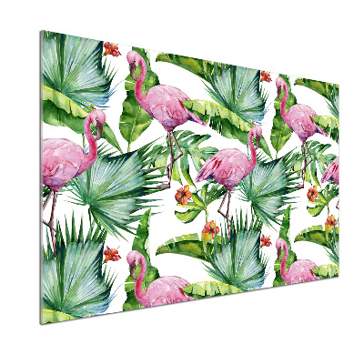 Achterwand keuken Flamingo's planten