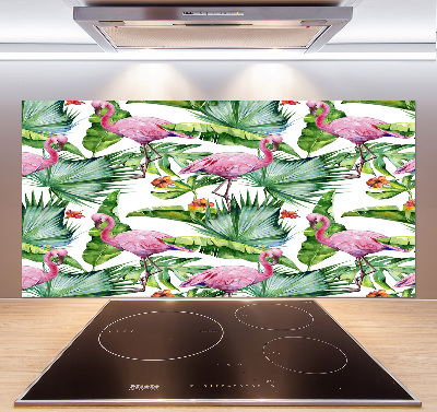 Achterwand keuken Flamingo's planten