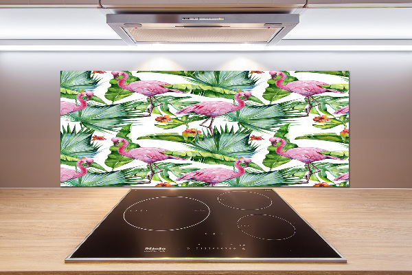 Achterwand keuken Flamingo's planten