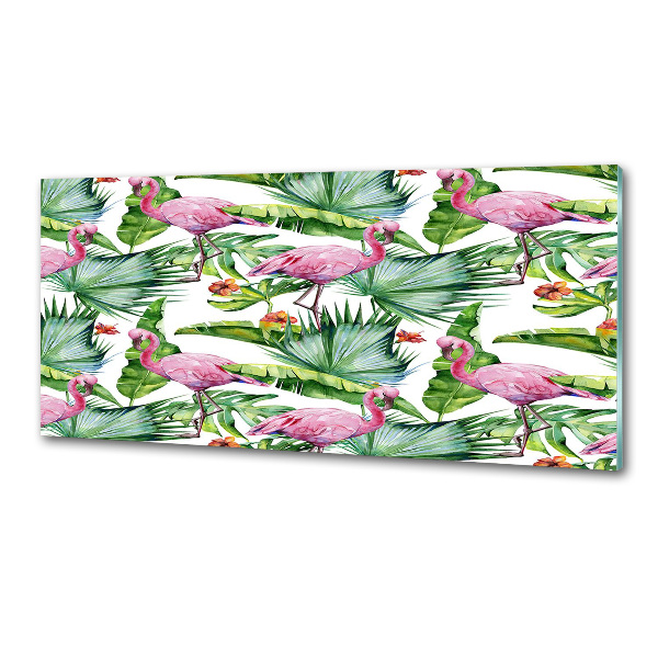 Achterwand keuken Flamingo's planten