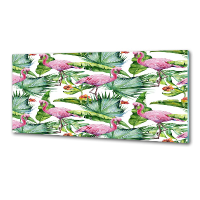 Achterwand keuken Flamingo's planten
