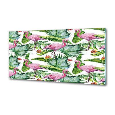 Achterwand keuken Flamingo's planten
