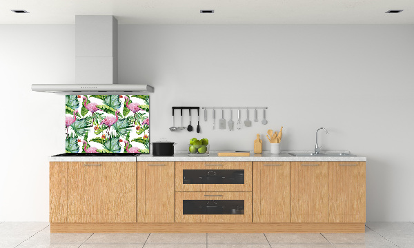 Achterwand keuken Flamingo's planten