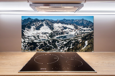 Glazen achterwand keuken Meer in het Tatragebergte