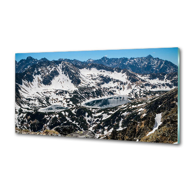 Glazen achterwand keuken Meer in het Tatragebergte