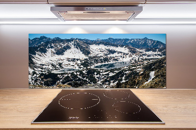 Glazen achterwand keuken Meer in het Tatragebergte