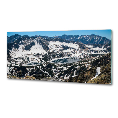 Glazen achterwand keuken Meer in het Tatragebergte