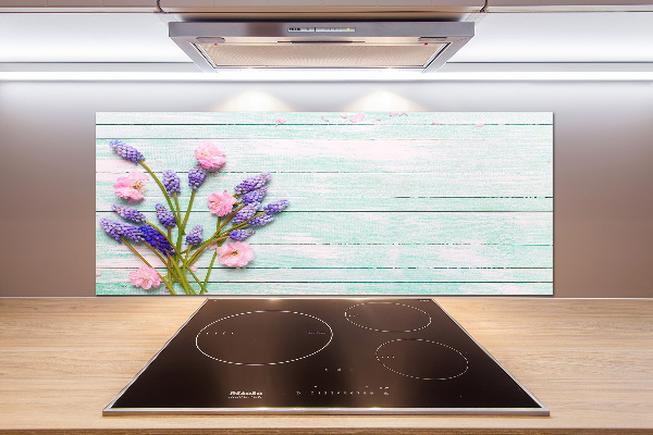 Keuken achterwand Lavendel op hout