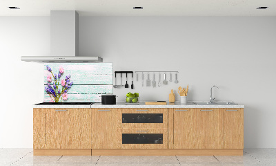 Keuken achterwand Lavendel op hout