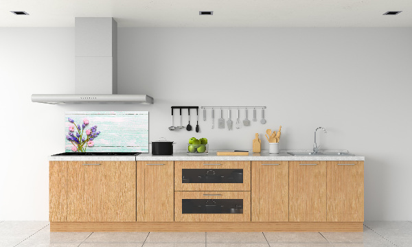 Keuken achterwand Lavendel op hout