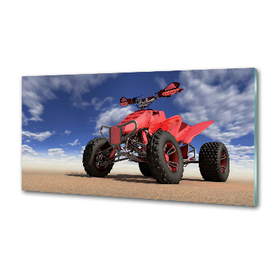 Glazen achterwand keuken Quadrijden in de woestijn