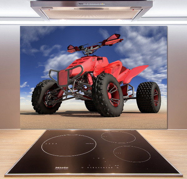 Glazen achterwand keuken Quadrijden in de woestijn