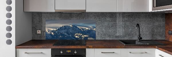 Spatscherm keuken Giewont in de winter
