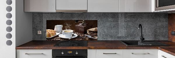 Spatplaat keuken Croissants en koffie