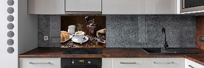 Spatplaat keuken Croissants en koffie