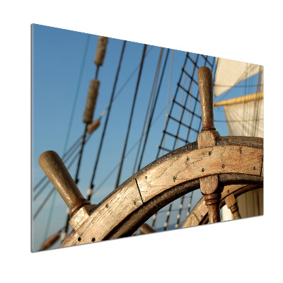 Spatscherm keuken Het roer van een jacht