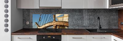 Spatscherm keuken Het roer van een jacht