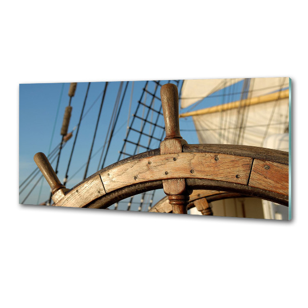 Spatscherm keuken Het roer van een jacht