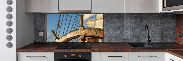 Spatscherm keuken Het roer van een jacht