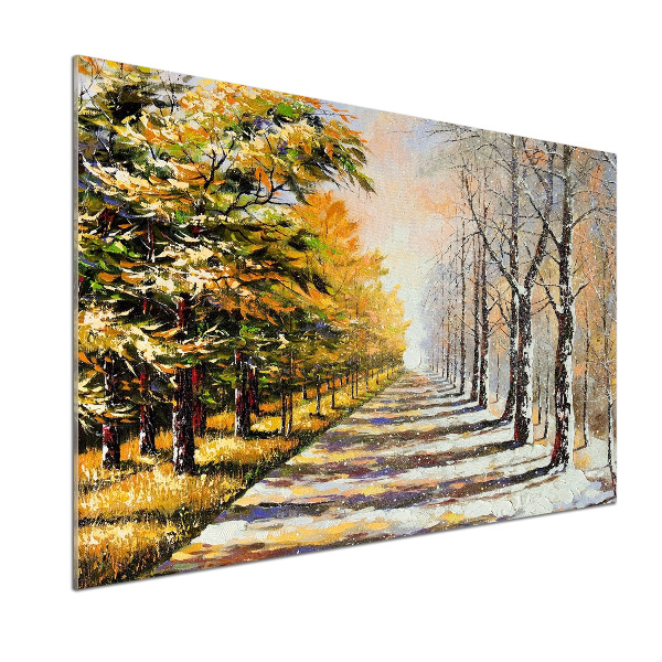 Keuken achterwand Herfst versus winter