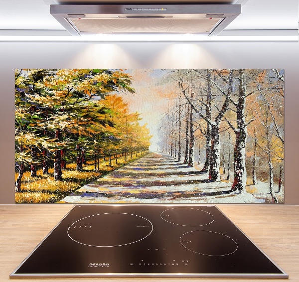 Keuken achterwand Herfst versus winter