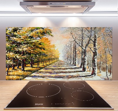 Keuken achterwand Herfst versus winter