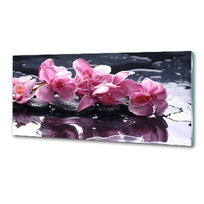 Spatplaat keuken Roze orchidee