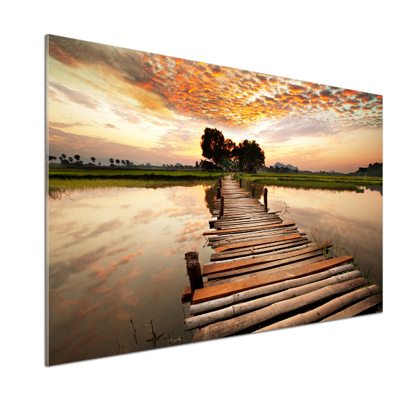 Achterwand keuken Houten brug