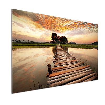 Achterwand keuken Houten brug