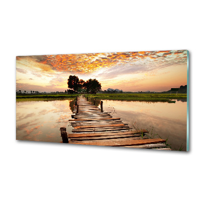 Achterwand keuken Houten brug