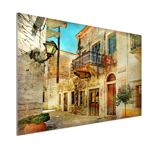 Glazen achterwand keuken Straten in Griekenland