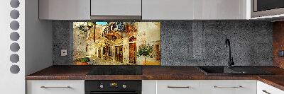 Glazen achterwand keuken Straten in Griekenland