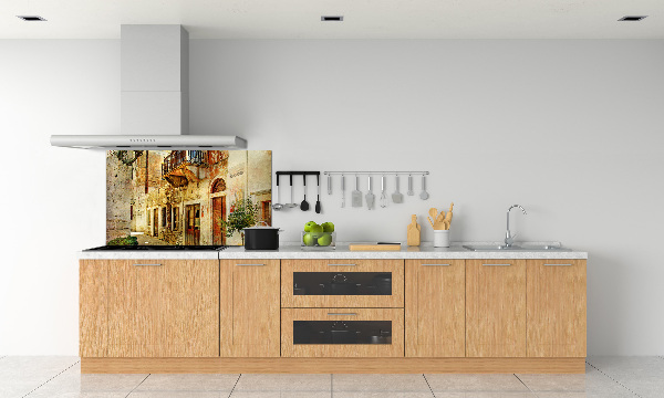 Glazen achterwand keuken Straten in Griekenland