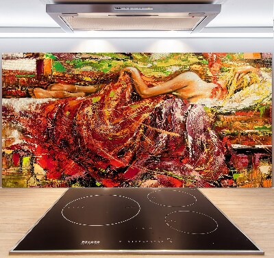 Keuken achterwand Slapende vrouw