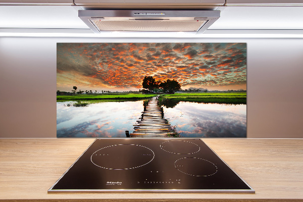 Achterwand keuken Houten brug