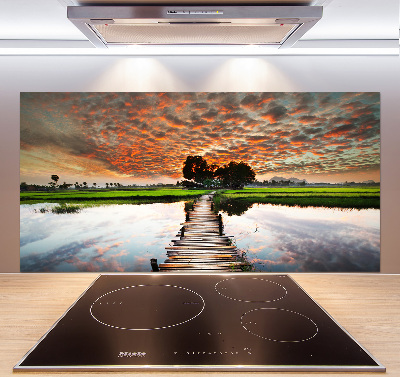 Achterwand keuken Houten brug