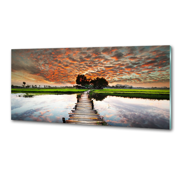 Achterwand keuken Houten brug