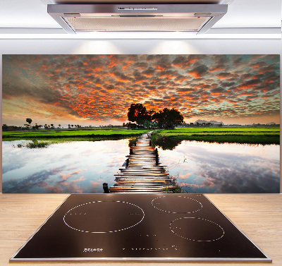 Achterwand keuken Houten brug