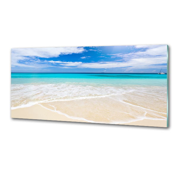 Spatscherm keuken Tropisch strand