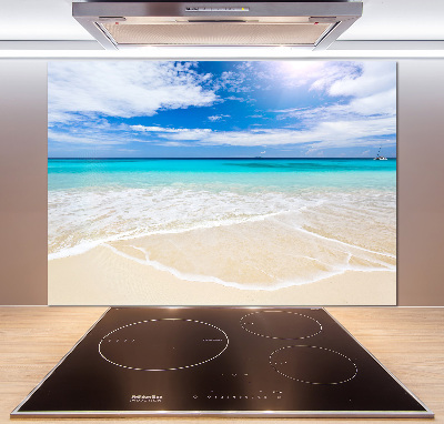 Spatscherm keuken Tropisch strand