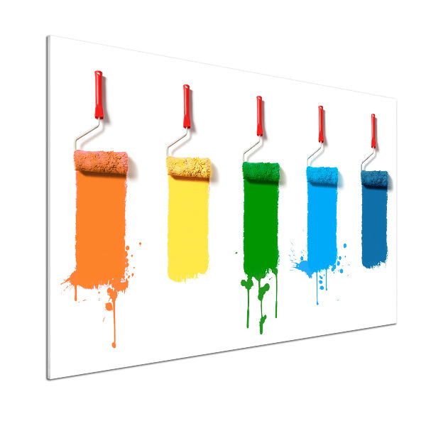 Glazen achterwand keuken Verfrollers