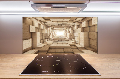 Spatscherm keuken Houten tunnel