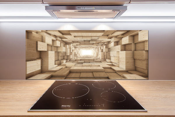 Spatscherm keuken Houten tunnel