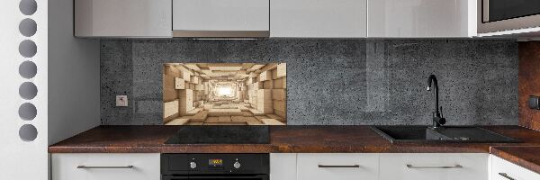 Spatscherm keuken Houten tunnel