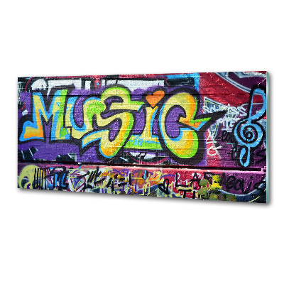 Glazen achterwand keuken Graffiti op de muur